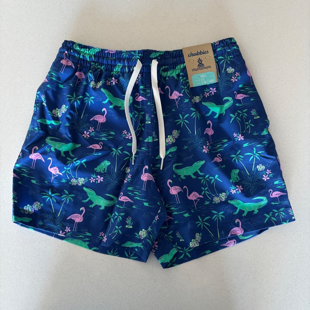 NWT Chubbies The Swamp & Circumstances 5.5 Inch Swim Trunks Small